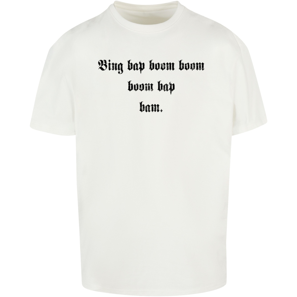 Mister Tee Upscale - Bing Bab Boom Heavy Oversize Tshirt Homme - Blanc